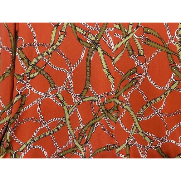 Skye's The Limit Top Women's Medium Pullover Orange Horse and Bridle Motif - Picture 7 of 8